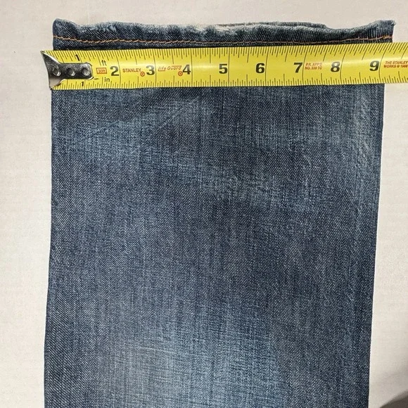 Cremieux Premium Straight Men's 34X 34 Blue Jeans Whiskers Cotton Denim Street - Picture 8 of 10
